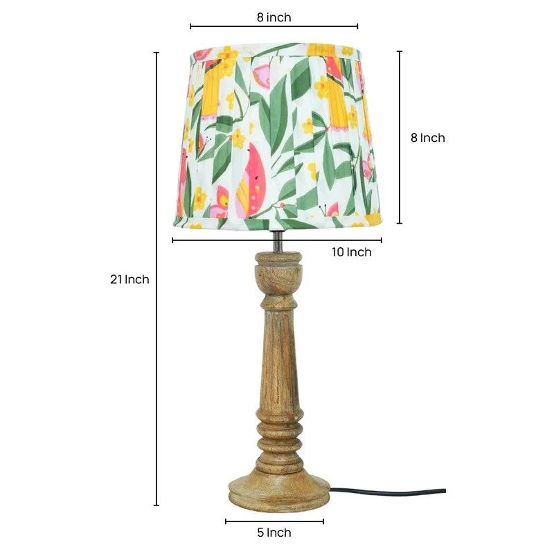 Bloomscape Wooden Base Cotton Table Lamp - Multicolor media 5