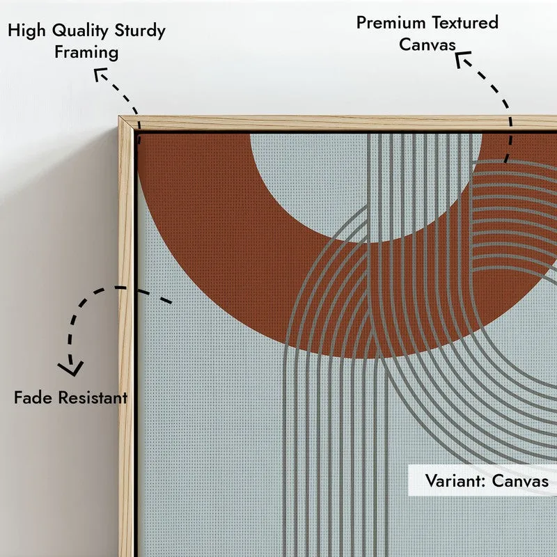 Linear Echo Canvas Wall Painting With Brown Frame media 8