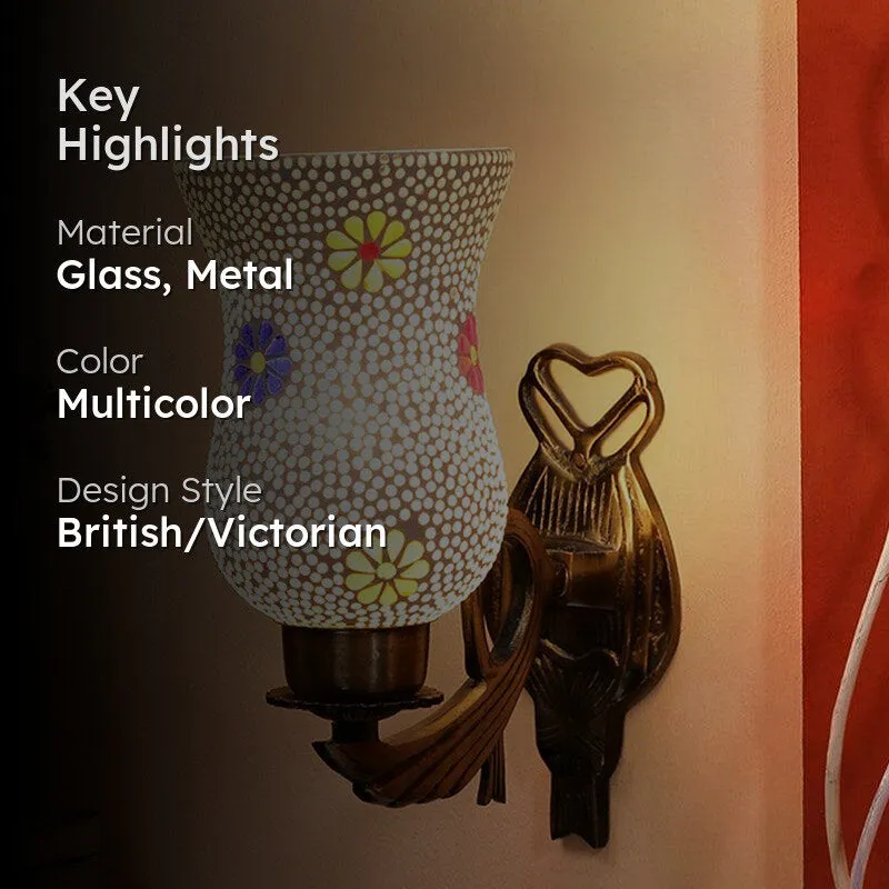Adva Love Gleam Mosaic Glass & Metal Wall Lamp media 2