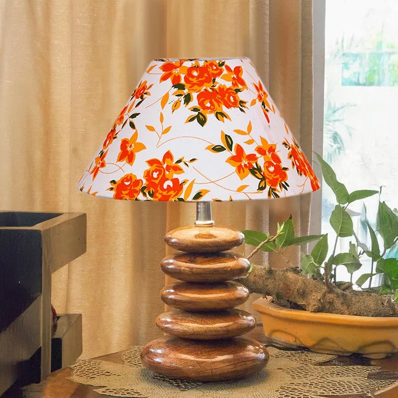Solvion Cotton Table Lamp With Wooden Base - Multicolor media 4