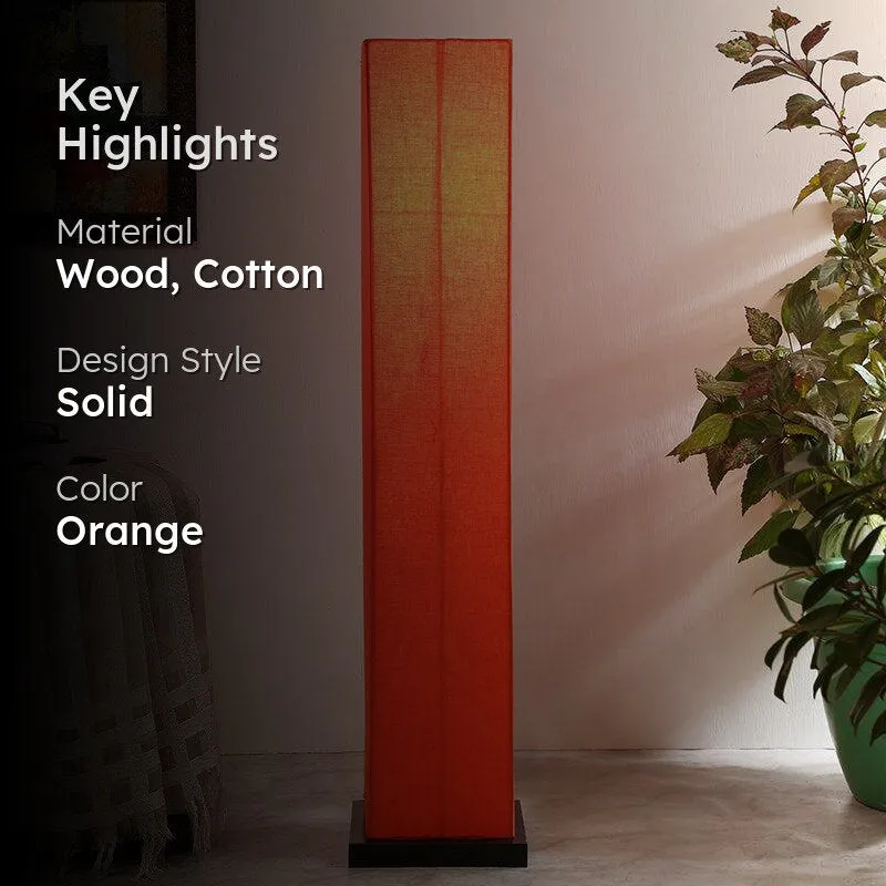 Ruya Wooden Tower Floor Lamp - Orange media 2