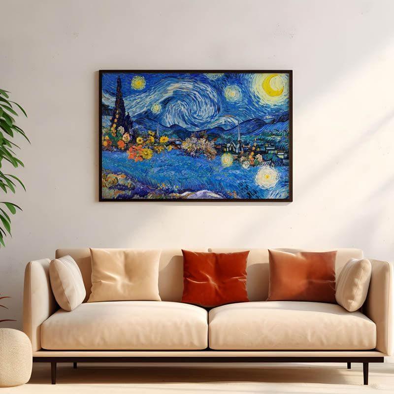 Starry Night Remix By Vincent Van Gogh - Black Frame
