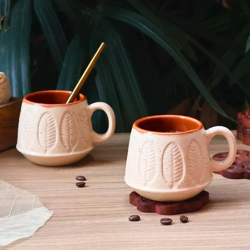 Bergo Ceramic Tea Cup (200 mL Each)/Pink,White)- Set of Two media 3