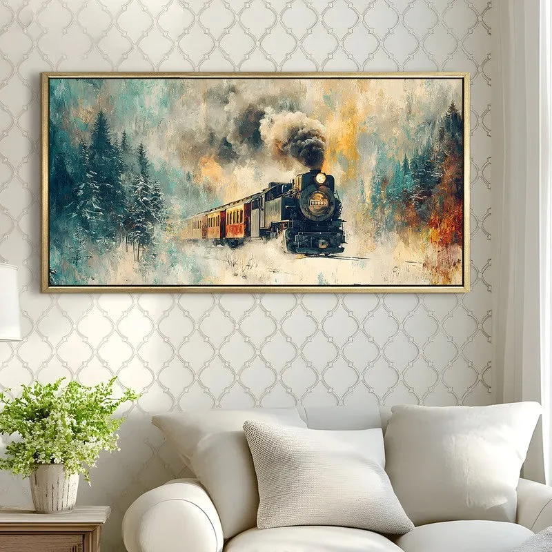 Locomotive Canvas Wall Painting With Frame media 4
