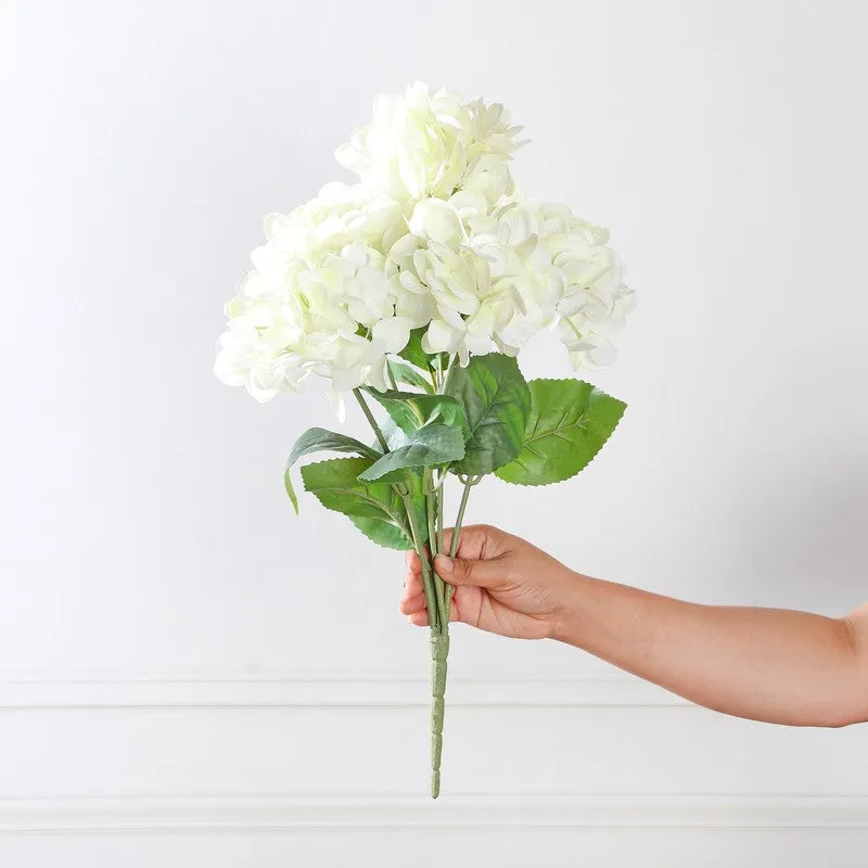 Blossira Hydrangea Silicone Artificial Flower - White media 4