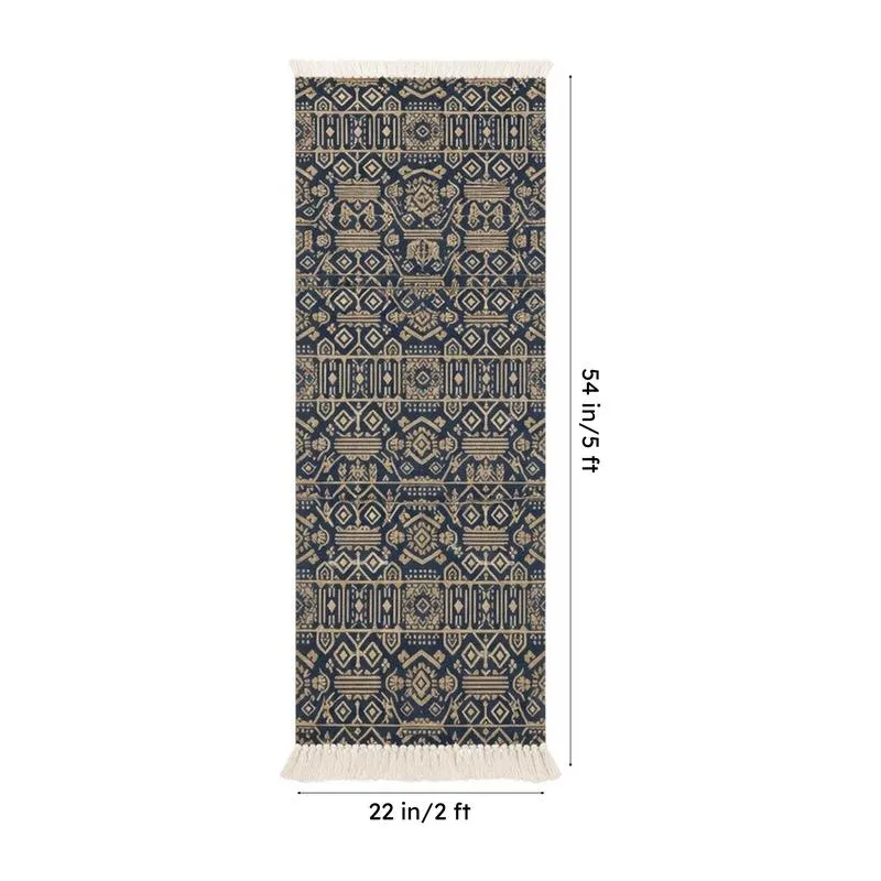 Indigo Geometric Runner Rug media 7