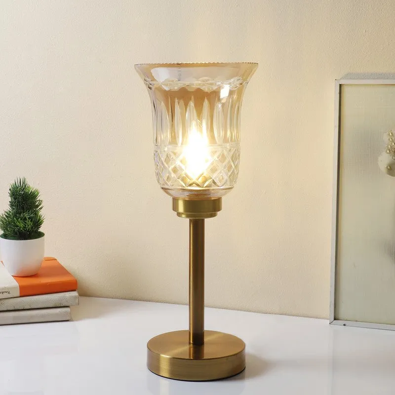 Chalice Elegant Mild Steel Table Lamp - Gold,Transparent media 1