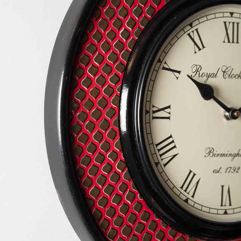 Scaley Handpainted Wall Clock - Red media 3