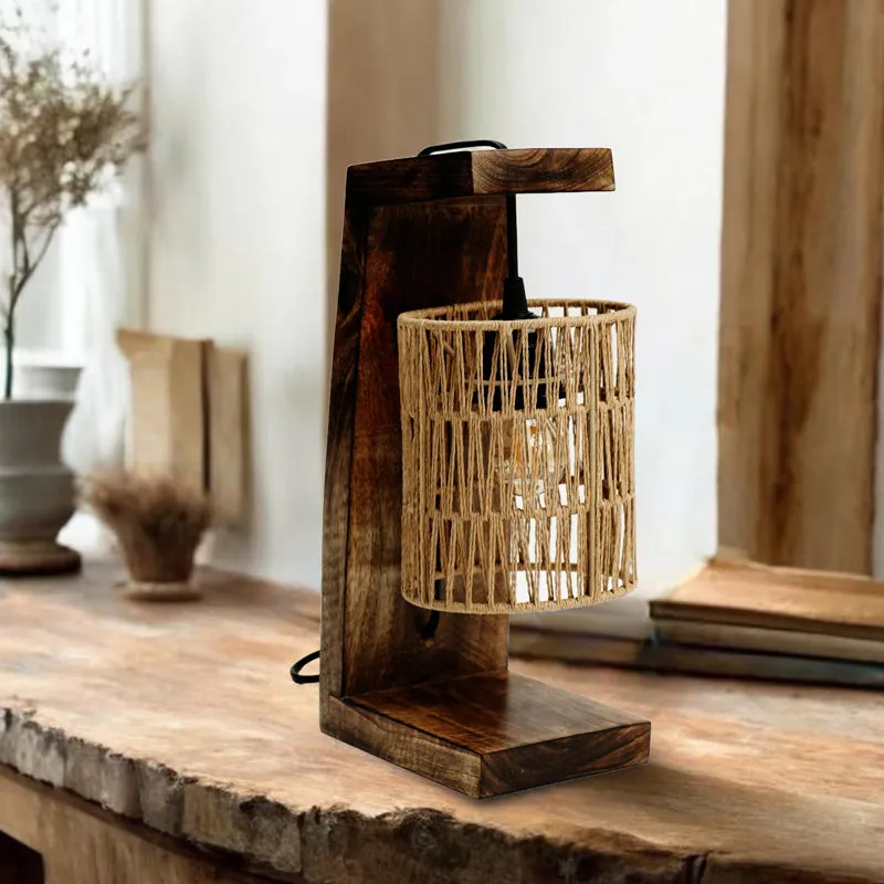 TerraLit Rattan Table Lamp - Beige,Brown media 3