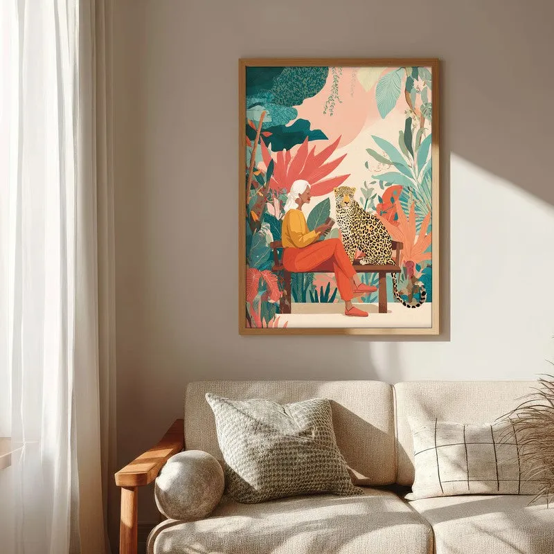 Benchside Bond Canvas Wall Painting - Brown Frame media 6