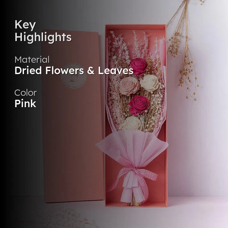 Timeless Fuschia Bloom Naturally Dried Boquet Box media 2