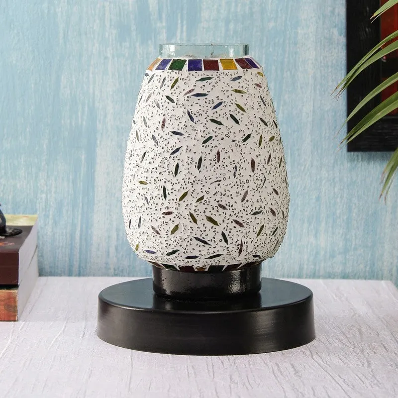Mirova Mosaic Glass Table Lamp With Wooden Base - Multicolor media 3