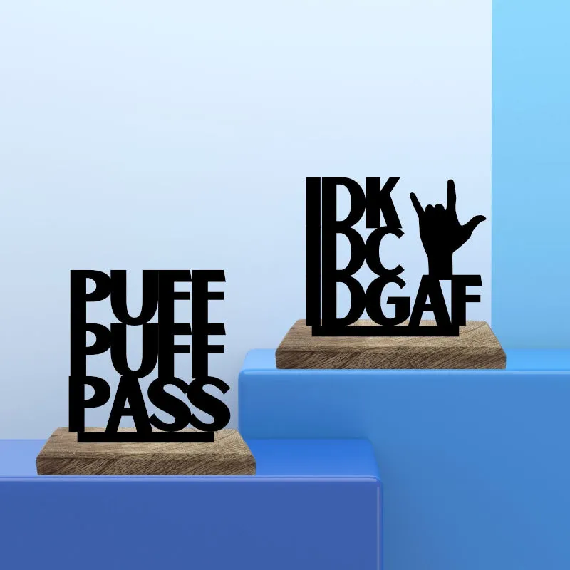 Chillaxing Attitude Typography Showpiece - Set Of Two media 1