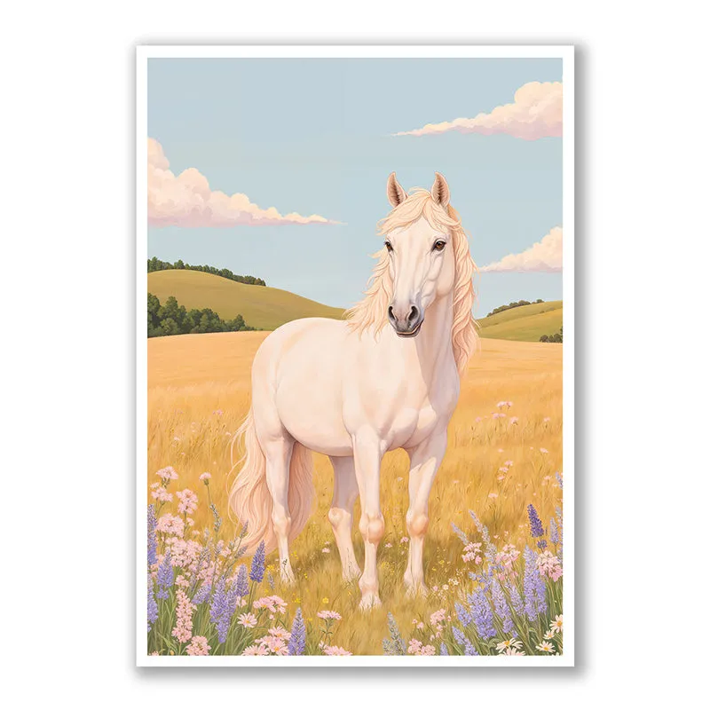 Gazing Horse Wall Art with White Frame media 3