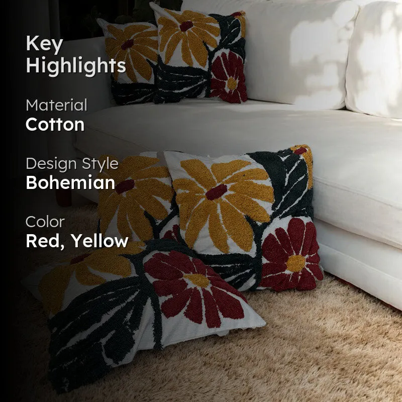 Petal Sunshine Tufted Cushion Cover Set - Set Of Five media 2