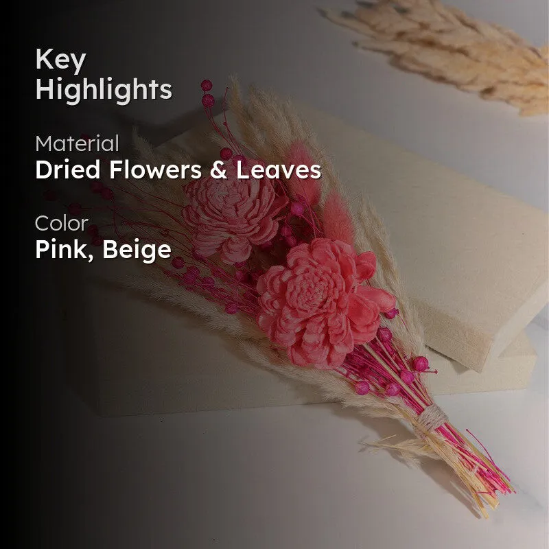 Floral Delight Dried Flower Bunch - Pink media 2