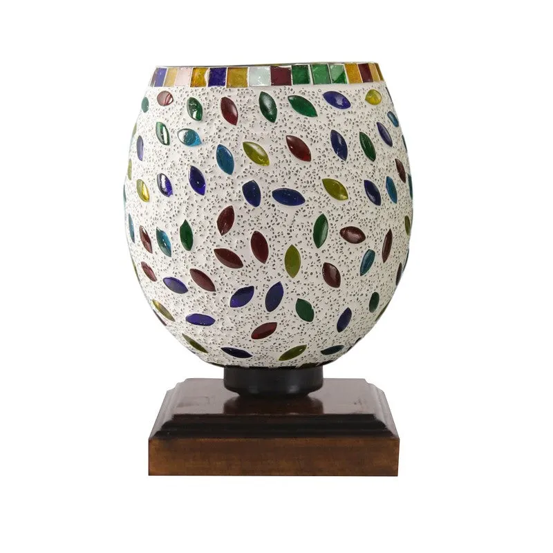 Lumenest Mosaic Glass Table Lamp With Wooden Base - Multicolor media 6