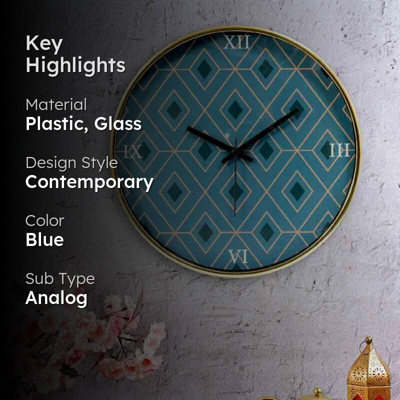 Geometric Pattern Diamond Wall Clock media 2