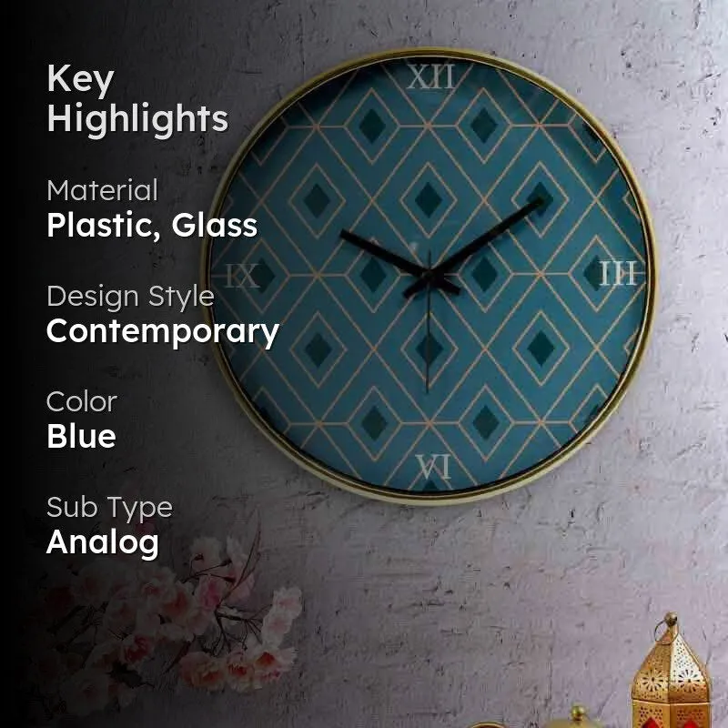Geometric Pattern Diamond Wall Clock media 2
