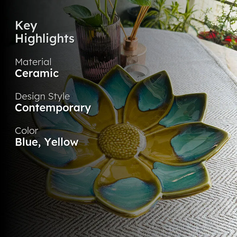 Round Leaf Ceramic Platter media 2