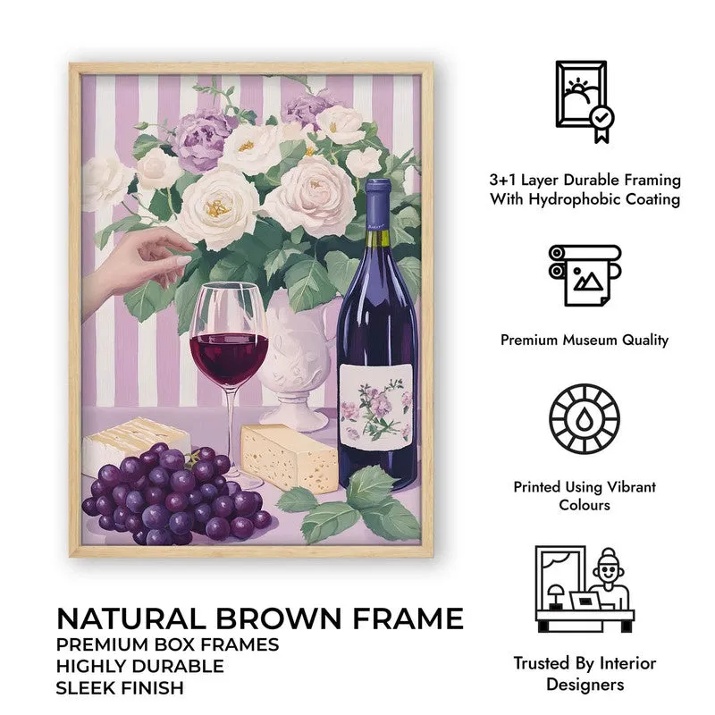 Floral Wine Archival Canvas Wall Art - Brown media 11