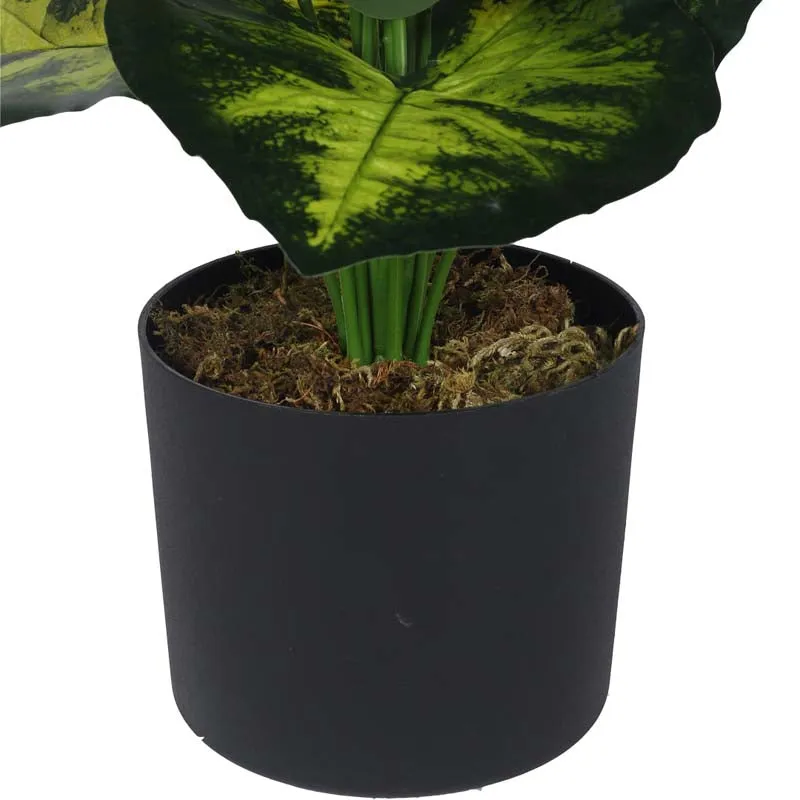 Faux Lush Pothos Plant With Black Plastic Pot (Green & Yellow) - 2.3 Feet media 6