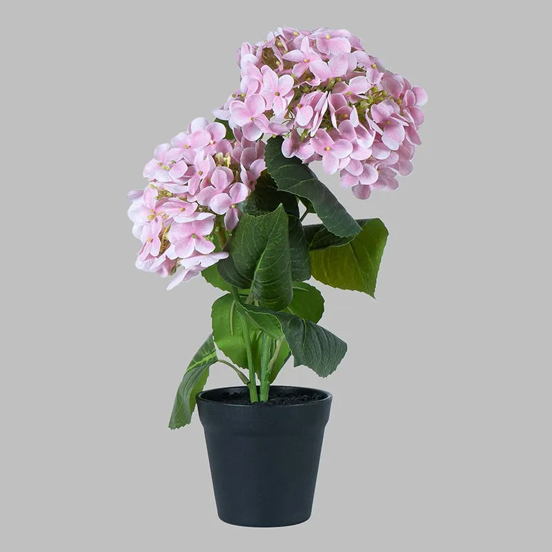 Lyre Artificial Hydrangea With Pot (Purple) - 1.3 Feet media 4