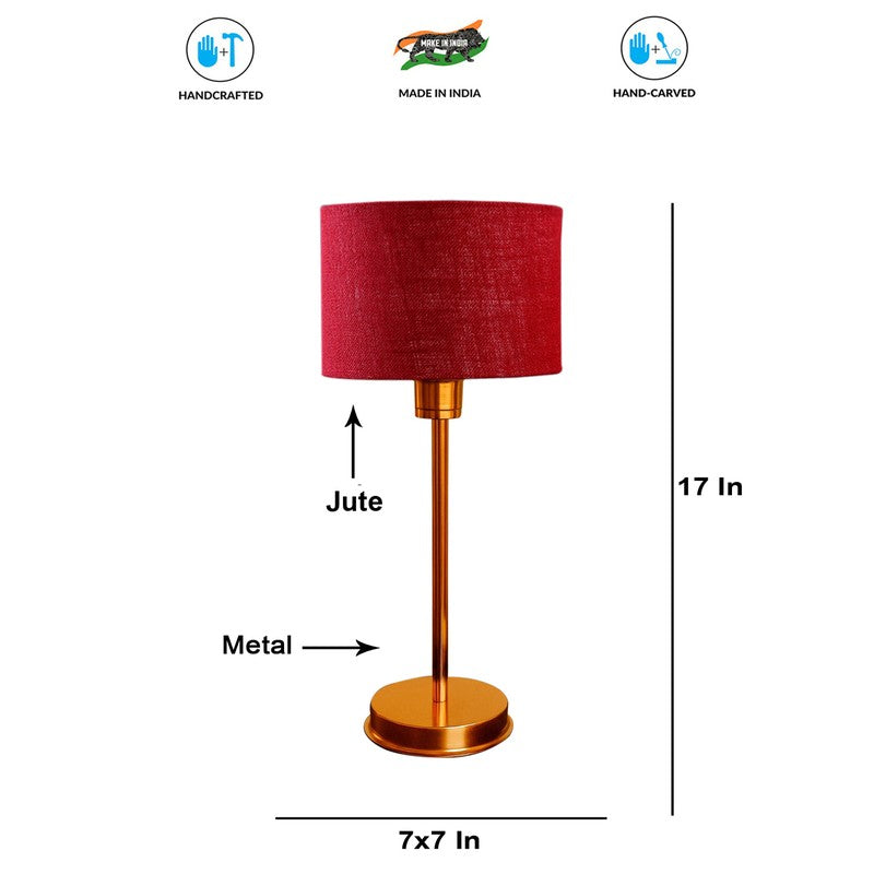 Kavira Enzo Metal Table Lamp - Maroon media 8