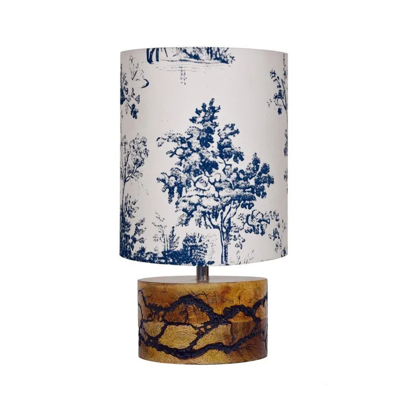 NordicNest Elegant Desk Wooden Table Lamp - Blue,White media 3