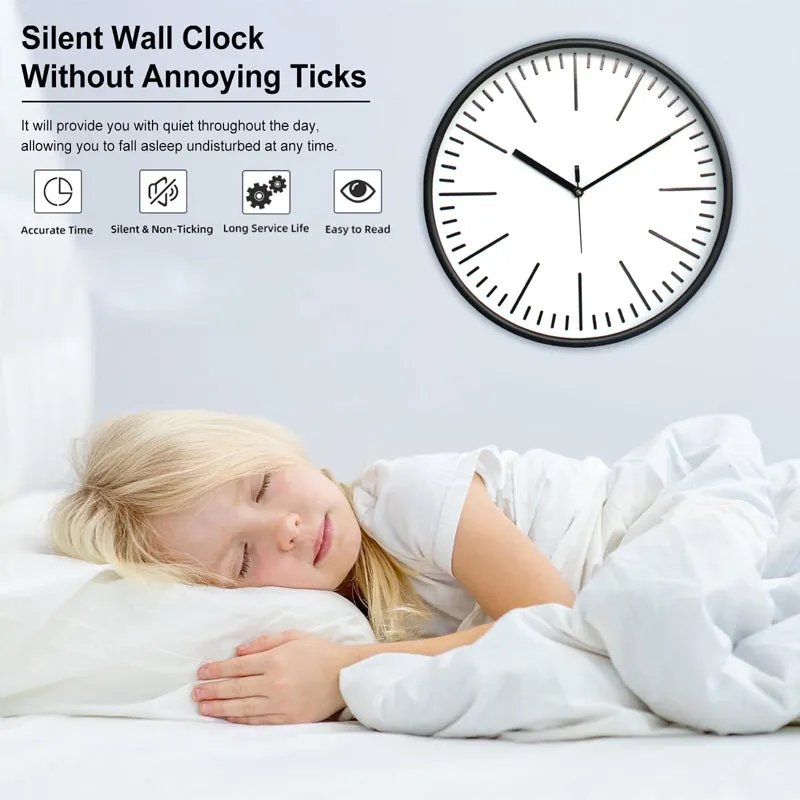 Aestra Analog Wall Clock - Black, White media 6