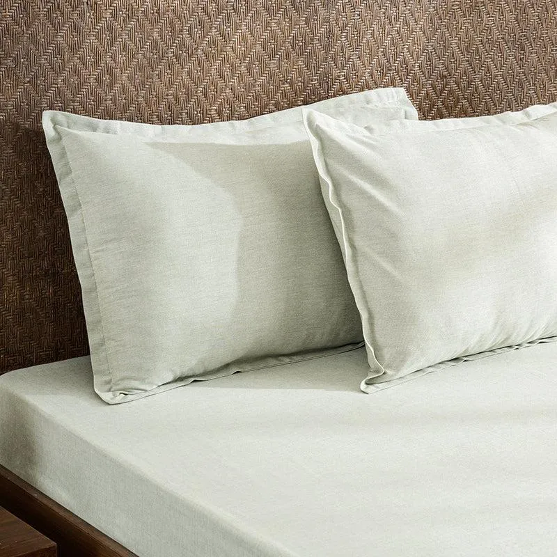 Lunar Weaves Bed Sheet - Sage Bamboo Cotton Bedsheet - 130 GSM media 1