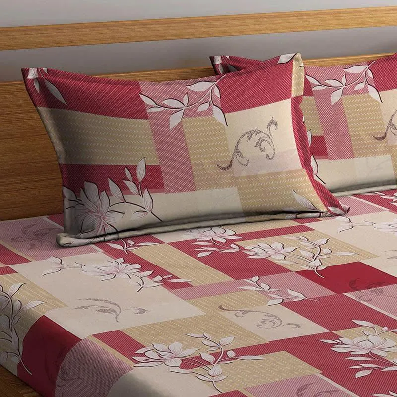 Carmine Paloma Cotton Bedsheet - 400 TC media 3