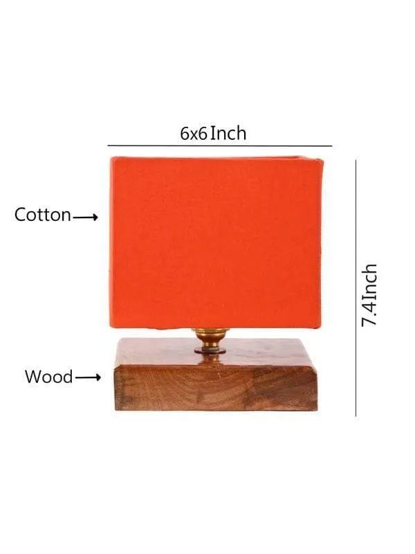 Solid Cusp Fabric Table Lamp - Orange,Brown media 6