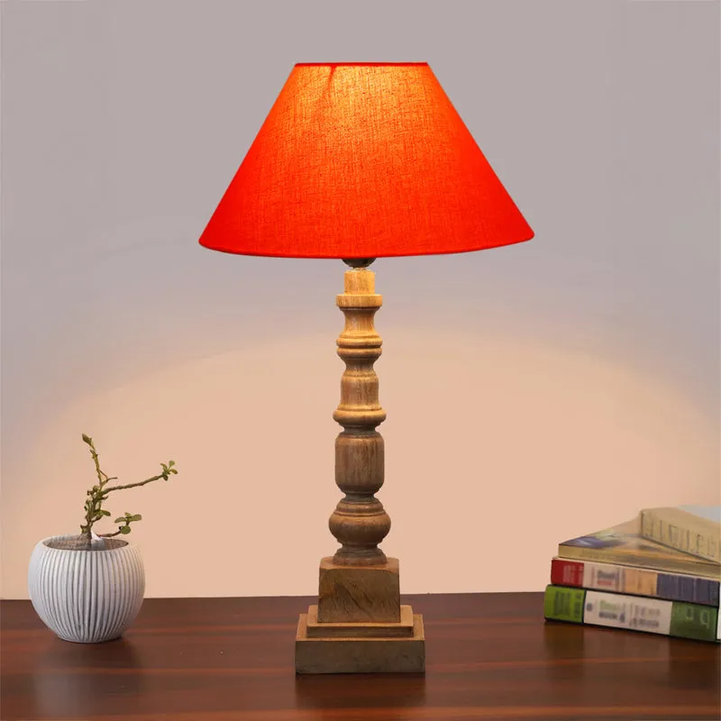 Cotin II Arbor Wooden Table Lamp - Orange,Brown media 2