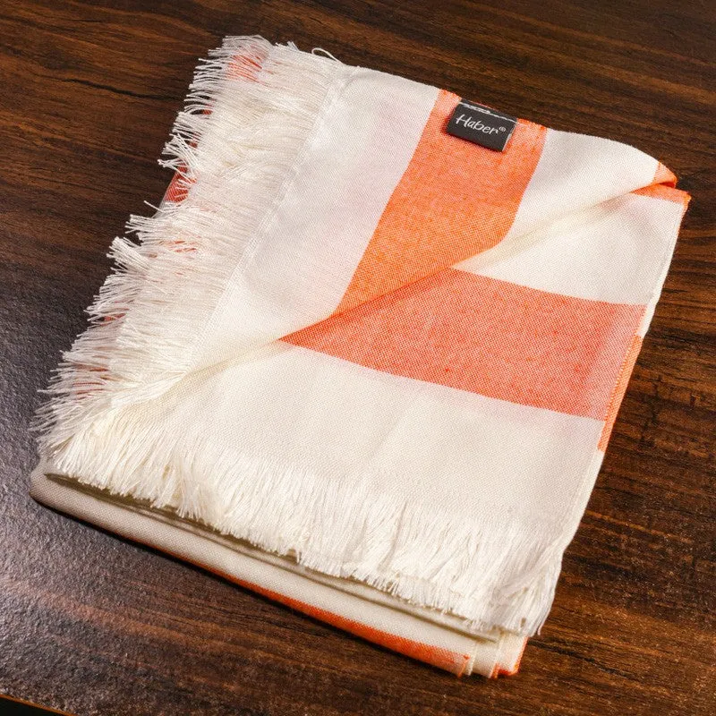 Swaddlix Striped White & Orange Bamboo Bath Towel media 6