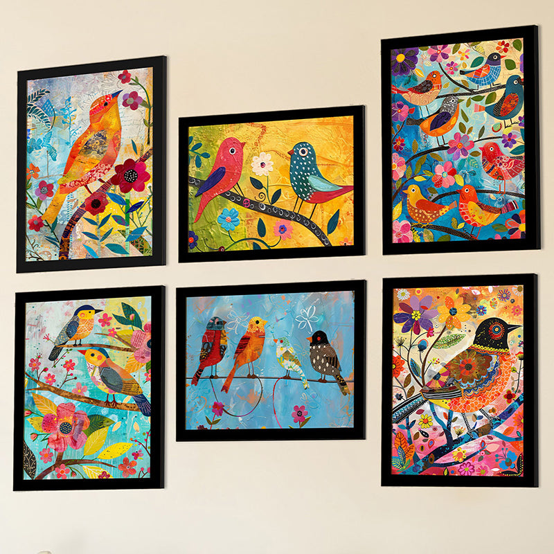 Colourful Pakshis Wall Art - Set Of Six media 3