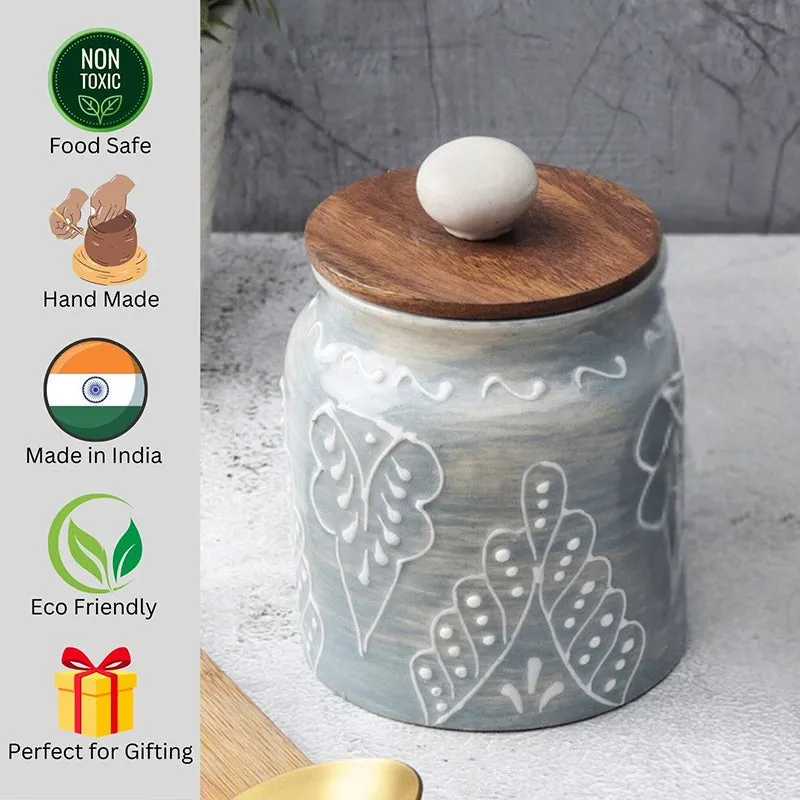 Ebano Ceramic Jar (500 mL Each) - Set Of Two media 6