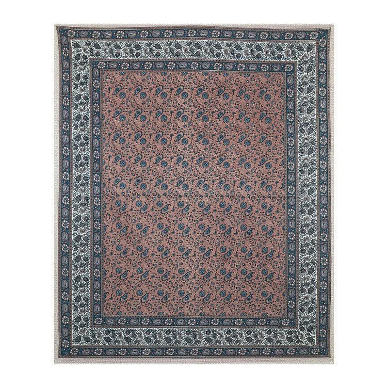 Floraus Cotton Bedsheet (Brown,Blue) - 240 TC media 5