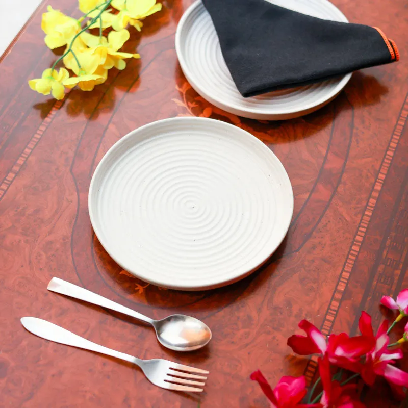 Fired Form Ceramic Quarter Plate (White) - Set Of Two media 3