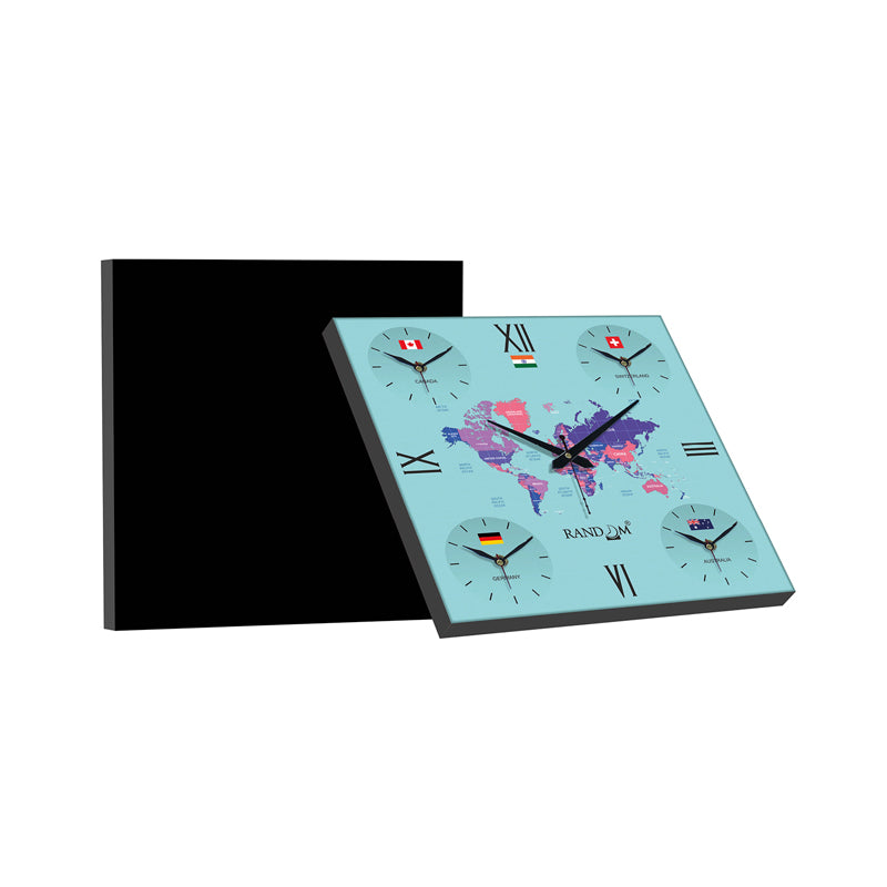 World Time Zone Wall Clock - Blue media 6