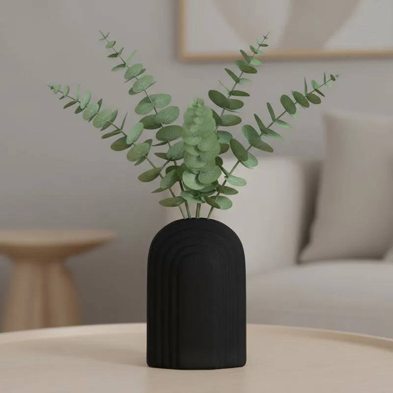 Arch Form Neutral Ceramic Vase - Black media 3