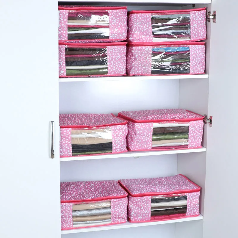 Bizet Floral Saree Cover (Pink) - Set Of Eight media 3