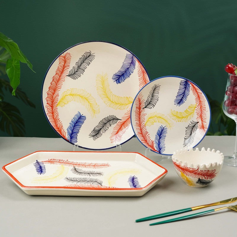 Multicolor Ceramic Dinner Set - 19 Piece Set media 3
