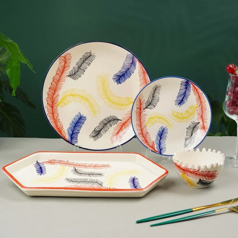 Multicolor Ceramic Dinner Set - 19 Piece Set media 3