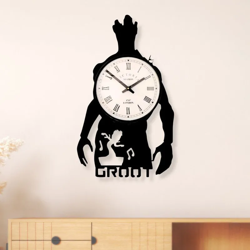 Groot Steel Analog Wall Clock - Black media 1