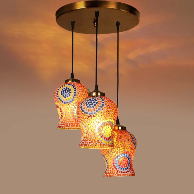 LumiFrost Glass Ceiling Lamp - Multicolor media 4