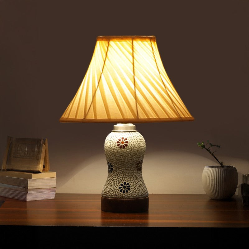 Espera I Pleated Wooden Table Lamp - Multicolor
