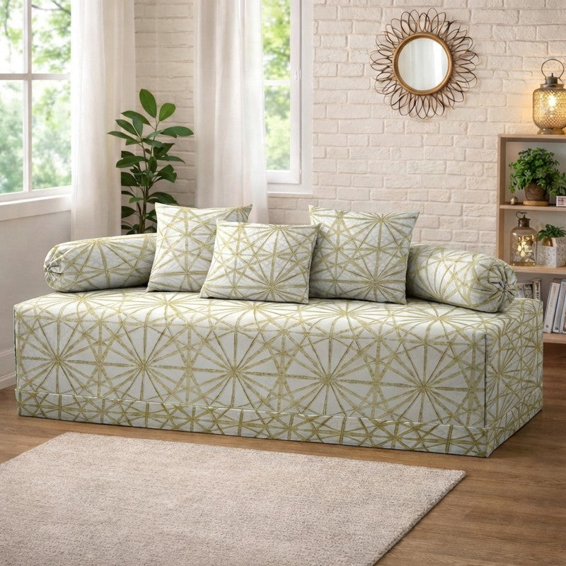 Florvia Printed Diwan Set - Six Piece Set