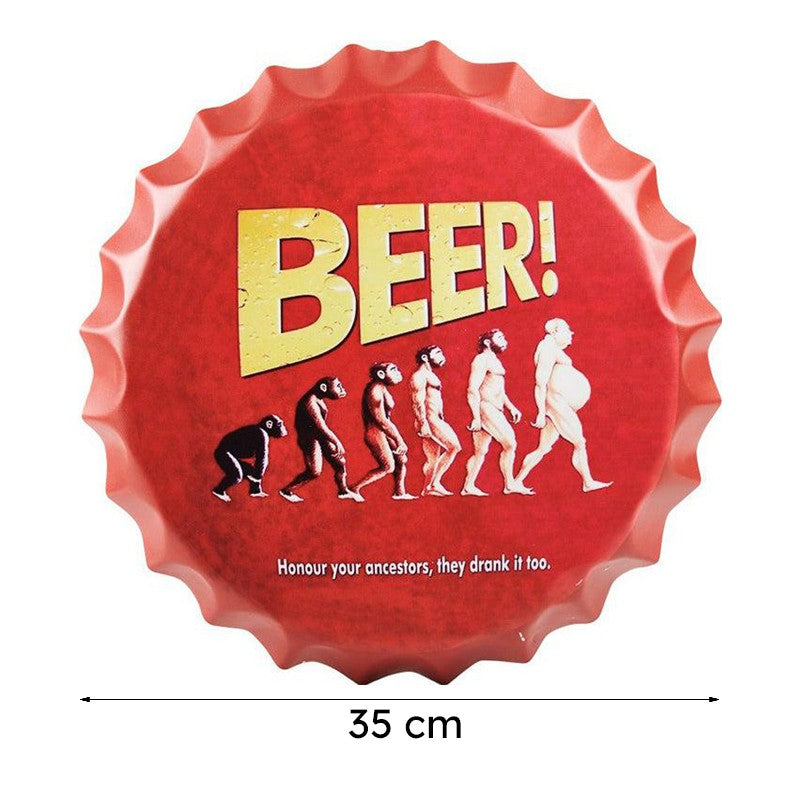 Beer Evolution Bottle Cap Metal Wall Accent media 8