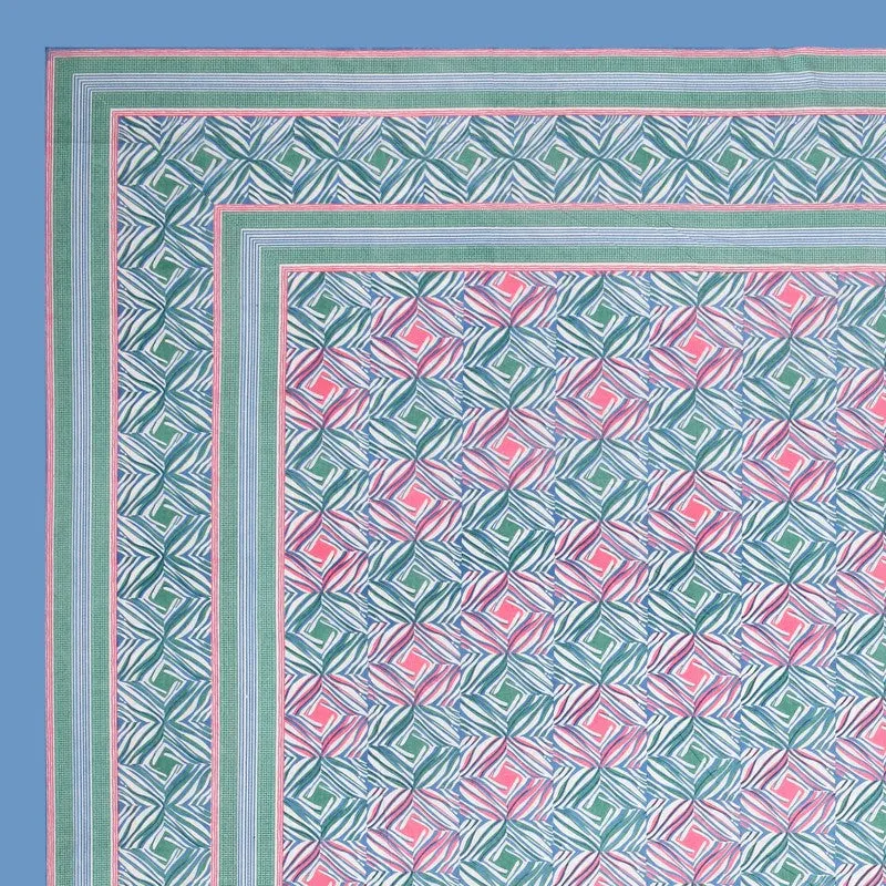 Desert Charm Cotton Bedsheet (Blue,Pink) - 120 TC media 6